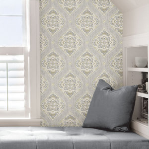 Mistana™ Marvin Peel & Stick Damask Wallpaper & Reviews Wayfair